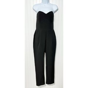 Adelyn Rae Women's Strapless Sweetheart Neckline Slim Leg Jumpsuit Black‎ Medium